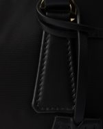 Re-Nylon and Leather Medium Top-Handle Bag With Padlock - Image 6